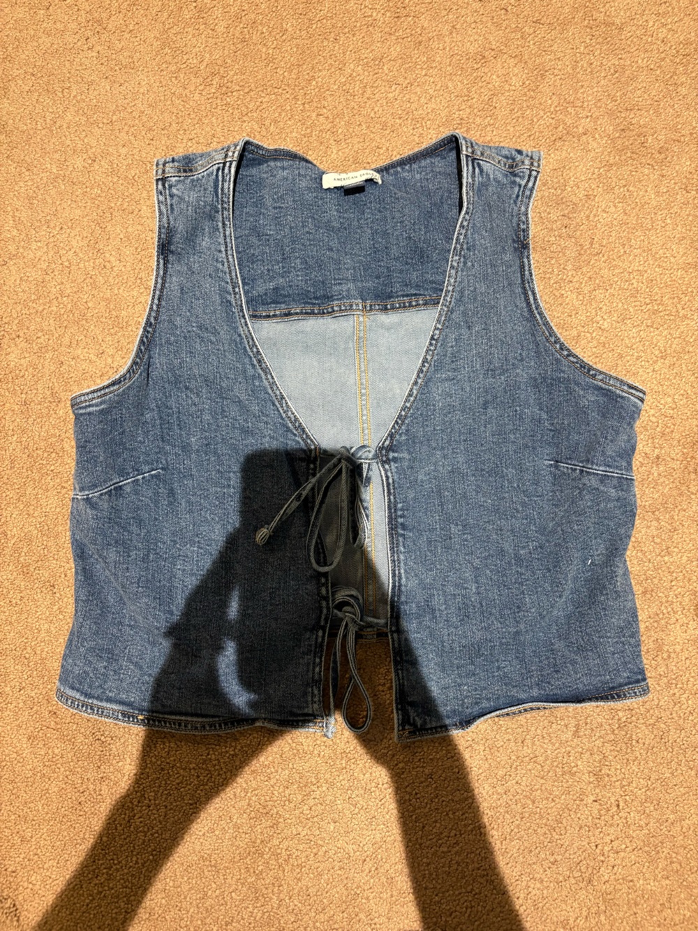 American Eagle Outfitters Denim Vest in Blue size medium